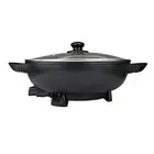 BRENTWOOD SK-69BK 13-Inch Non-Stick Flat-Bottom Electric Wok Skillet with...
