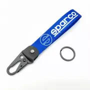 Car Keychain Key Ring Strap Lanyard Auto Accessories Sparco Blue For Mitsubishi