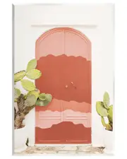 Contemporary Desert Doorway Cactus Wall Plaque Wall Art by Leah Straatsma