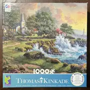 1000 Pc Jigsaw Puzzle Thomas Kinkade Seaside Haven Church Lighthouse 27x20 NEW!