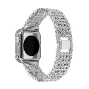 Catzon Diamond Bracelet Band for iWatch SE Series 7 6 5 4 3 2 1-Silver