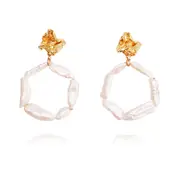 Culturesse Rosalyn 7cm Pearl Hoop Earrings Fashion For Pierced Ears Pearly Shine