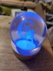 3D Crystal Fairy Sitting On The Moon. Ball with Base Table Lamp USB Cable NWB