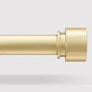 VOIIY Gold Long Curtain Rods for Windows 72 to 144 Inch(6-12 Feet), Heavy Duty 1" Diameter Adjustable Window Drapery Rod, Modern and Simple Decorative End Cap Finish, Brass (36"-144")