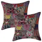 Boho Cushion Covers Black 60x60 cm Patchwork Cotton 24x24 Abstract Throw Pillows