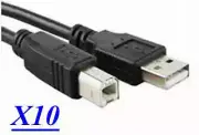 Lot 10 USB 2.0 Cable A Male to B Male 6 Ft. for printer,scanner.,,, black