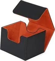 Generic Card Deck Box Magnetic Closure Collectible Cards Container Sleeved Card Storage Case for MTG TCG , Orange