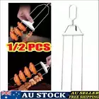 Steel 3-Prong Grill Grilling Skewers Barbecue Skewers BBQ Sticks Kabob 1/2PCS