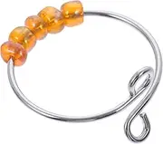 KICHOUSE Titanium Steel Glass Bead Ring for Women Anxiety Relief Fidget Ring Rotating Beads Chic Fashion Finger Ring