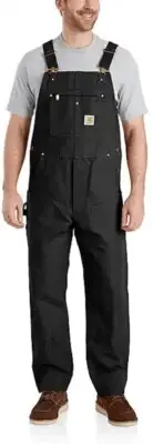 NEW!! Carhartt R02 Quilt-Lined Black Men's Duck Bib Overalls Style 14806
