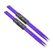 2 Pair Wood Drumstick Anti Slip Handle Grips 5A Purple Drum Stick Wood Tip