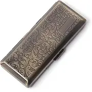 [EYIDADAE] Metal Cigarette Case - Women and Men,Portable Pocket Carrying Cigarette Box Case,Holds 10 Regular Size for 100mm Cigarettes （Vintage Bronze）