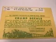 HO Champ Decals HO Scale HH-74 Santa Fe Map Herald NIP