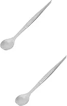 KOCKSHION 2pcs Stainless Steel Tasting Spoon Set Small Dessert Spoons for Soup Ice Tea Chef Household