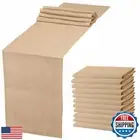 12 Pack Natural Burlap Table Runners|12 x 72 Inch Rustic Jute Runner and Plac