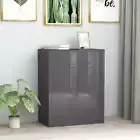 NNEVL Sideboard High Gloss Grey 60x30x75 cm Chipboard
