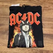 AC/DC Long Sleeve Hoodie Graphic Logo Pull Over Size Large Brand New