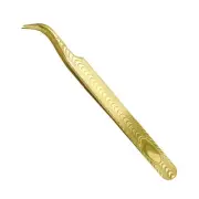 Women Portable Butterfly Eyelash Extension Tweezers for Vacation Gold Tone
