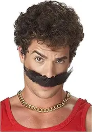 Fuggedaboutit Italian Mean Super Mario Luigi Cartoon Mens Costume Moustache