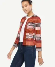 Ann Taylor Mala Stripe Tapestry Cotton Blend Jacket Size 6 nwt