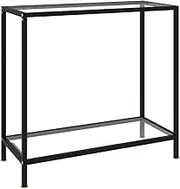 VRAXO Console Table Transparent 80x35x75 cm Tempered Glass -9.26KG,322831