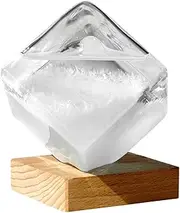 Storm Glass Weather Forecaster - Glass Cube Shape Home Decorative Indoor Weather Station Weather Predictor Glass Cloud, Barometer Weather Station Office Desktop Home Decorative Weather Station