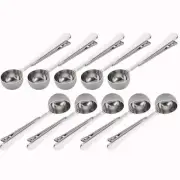 10 Pakcs Scoop and Clip 2 in 1 Stainless Steel 1 tbsp Ground Measuring Spoon ...