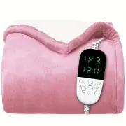 NNEOBA 150x180cm Soft Pink Heated Electric Blanket with 6 Heating Levels