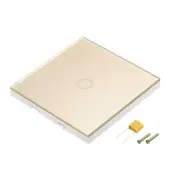 Touch Light Switch 1 Gang 1 Way Glass Panel Gold Tone with LED Backlight