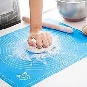LIMNUO Silicone Baking Mat, Extra Thick Large Non Stick Pastry Mat Sheet for Dough Pie Crust Rolling Mats, Non-Stick and Anti-Slip, Dishwasher Safe (60x40cm)