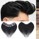 Thin Skin Mens Toupee Human Hair Replacement System V-loop Frontal Hairpiece Men
