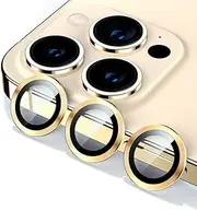 4 Pack Camera Lens Protector with Metal Eagle Headband, Compatible with Apple iPhone 15 16 Pro/iPhone 15 16 Pro Max (Golden)