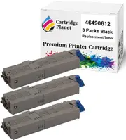 3 Pack Black Compatible Toner Cartridge for OKI 46490612 (7,000 Pages) for OKI C532 C532dn MC563 MC563dn MC573 MC573dn