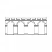 HORNBY MID LEVEL ARCHED RETAINING WALLS X2 (RED BRICK)