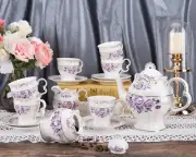 English Style Porcelain Tea Set Floral Vintage China Teapot Wedding Gift for Her