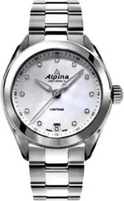 Alpina Comtesse Stainless Blue MOP Diamond Dial Women's Watch - New In Box!