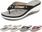 [HXZDEY] Women's Arch Support Soft Cushion Flip Flops Thong Sandals Slippers Beach Slipper, Platform Wedge Open Toe Sandals,Fashion Casual Flip Flops (Color : Black, Size : 41)