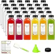 Blissify 500ml Plastic Juice Bottles with Caps, 30 Pack Reusable Juice Containers, Bulk Empty Clear Beverage Containers for Juicing, Smoothies, Milk, Freezer Safe