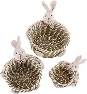 1 Set 3pcs Handmade Egg Baskets Decorative Storage for Props and House Adornments Safe for Activities