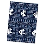 Carlton Blues AFL Xmas Team Logo Wrapping Paper Giftwrap