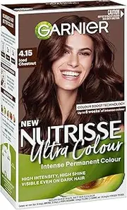 Garnier Nutrisse Permanent Hair Colour, 4.15 Iced Chestnut Mohogany Ash Brown