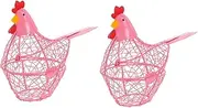 ABOOFAN 2pcs Egg Basket Storage Mesh Wire Egg Holder Kitchen Supply for Eggs Container Home Egg Organizer