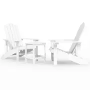 Adirondack 2 x Arm Chairs With Table Outdoor Garden Seat Patio 73x83x92cm