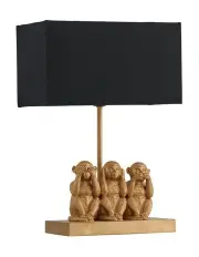 [Lexi Lighting] Three Wise Monkeys Table Lamp in Black/Gold