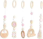 Totority Crib Hanging Toy 1 Set Baby Gym Wood Play Gym Toys Baby Play Gym Toys Crib Hanging Baby Stroller Baby Car Chew Toys for Kids Baby Hanging Wooden Playset Crafts Molar Child