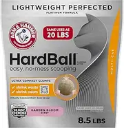 ARM & HAMMER Hardball Lightweight Platinum Multi-Cat Easy, No-Mess Scooping, Clumping Cat Litter, 8.5LB Bag, Garden Bloom Scent, White