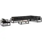 NEW Balmoral Package C Outdoor Aluminium and Teak Lounge Setting w/ Coffee Table