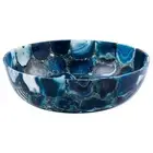 Blue semiprecious stone agate round sink Washbasin Dec Vanity Handmade Home