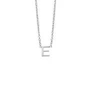 Sterling Silver Necklace With Initial Pendant E