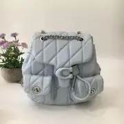 COACH Tabby Quilted Backpack Light Blue CU077 Outlet NEW Quilting Leather